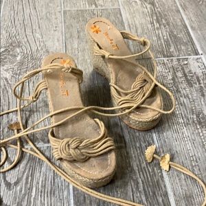 Tan wedges by on your feet